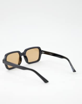 black frame square sunglasses