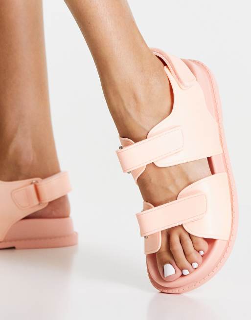 Peach sandals flat new arrivals