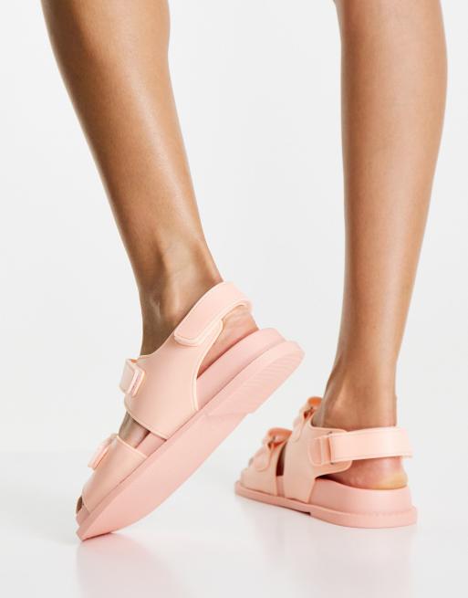 ASOS DESIGN – France – Persikofärgade platta jellysandaler, 4 av 4
