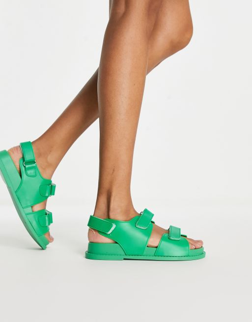 ASOS DESIGN - France - Platte jelly sandalen in groen