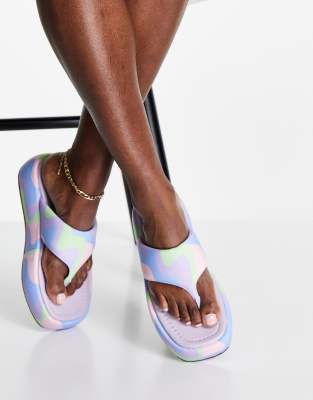 ASOS DESIGN Francesca flatform sandals in pastel mix - ASOS Price Checker