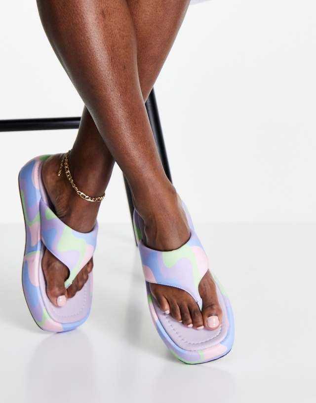 ASOS DESIGN Francesca flatform sandals in pastel mix