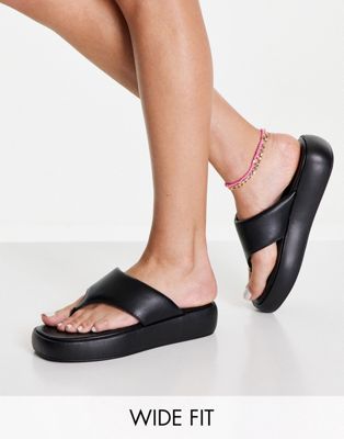 Chaussures Francesca - Sandales chunky larges à entredoigt - Noir