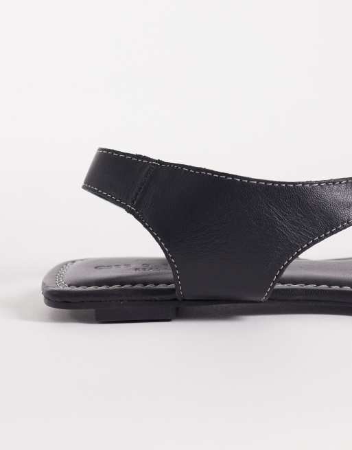 ASOS DESIGN - Francesca - Sandali bassi infra-alluce premium minimal in pelle nera, 3 di 4