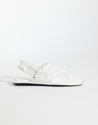 Asos Design Francine Mesh Sling Back Sandals In White