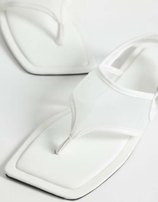 ASOS DESIGN Francine mesh slingback sandals in white, 4 of 4