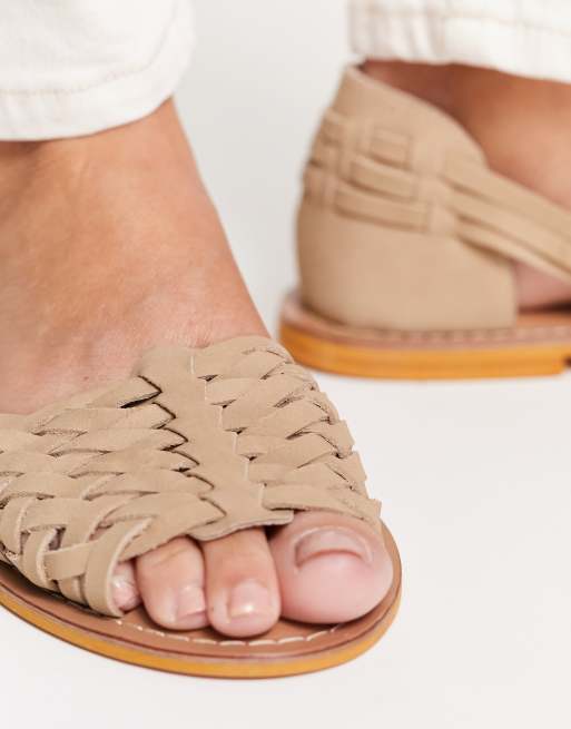 Taupe sandals flat hot sale