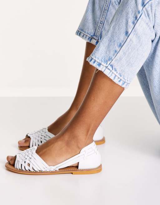 White weave sandals sale