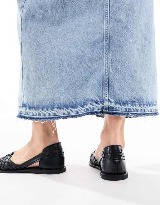 ASOS DESIGN - Francis - Sandali bassi a pianta larga neri in pelle, 2 di 4