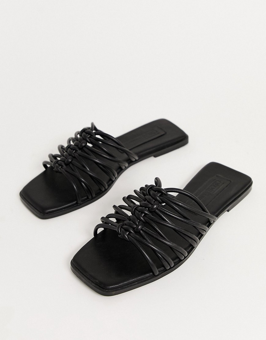 ASOS DESIGN – Frankfurt – Svarta sandaler med knutar