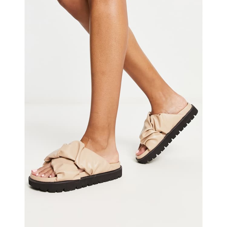 cream platform sliders