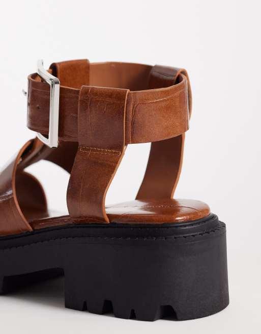 ASOS DESIGN - Freddy - Sandales style pêcheur chunky à talon - Fauve, 2 de 4