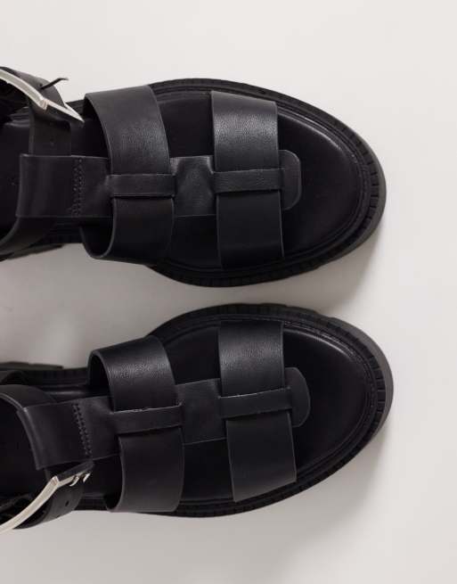 ASOS DESIGN - Freddy - Sandales style pêcheur chunky à talon - Noir, 4 de 4
