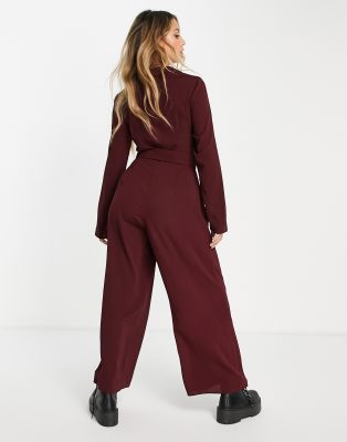 Asos burgundy jumpsuit clearance
