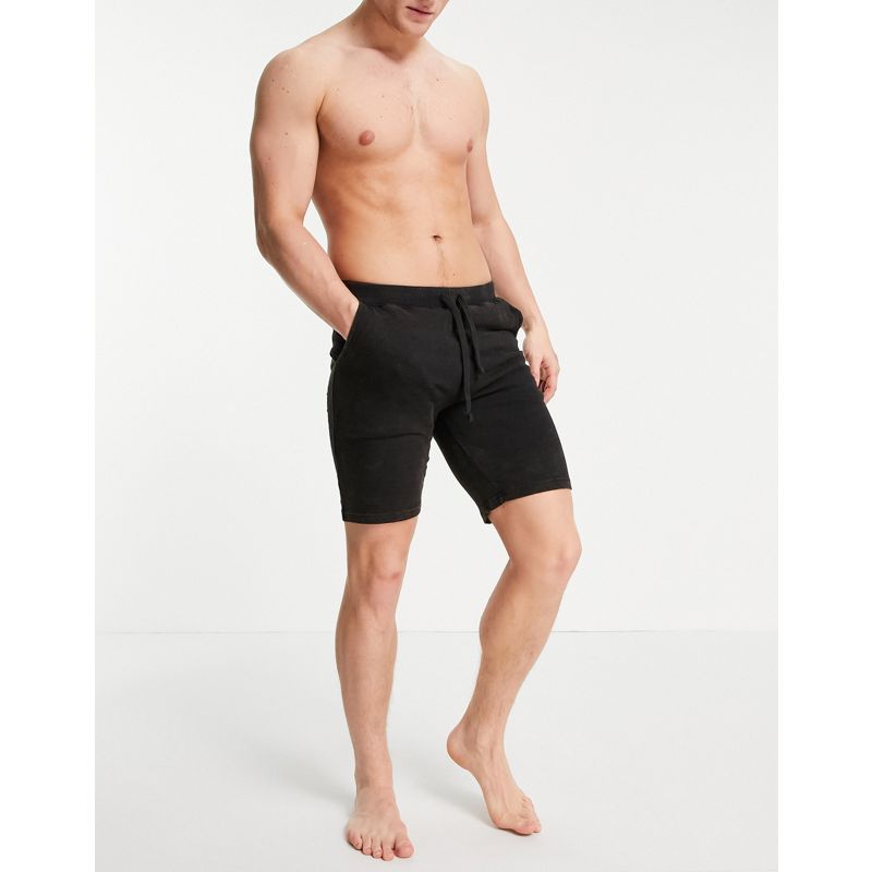 DESIGN – Freizeit-Shorts aus Jersey in verwaschenem Schwarz