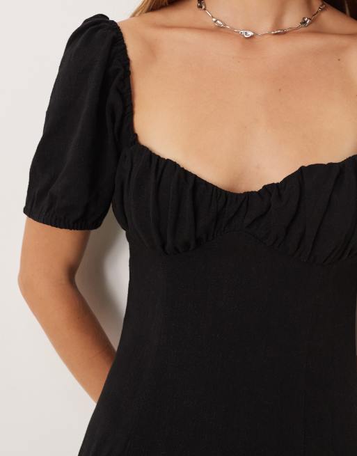ASOS DESIGN – Freizeitkleid in Schwarz mit tiefer Taille, 4 von 4