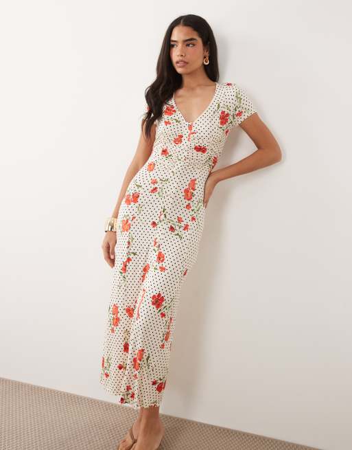 ASOS DESIGN – Freizeitkleid mit Punktemuster, Knopfleiste vorn und geraffter Taille, 4 von 4