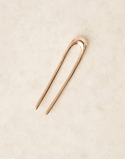 ASOS DESIGN french hair pin in gold tone - view 1