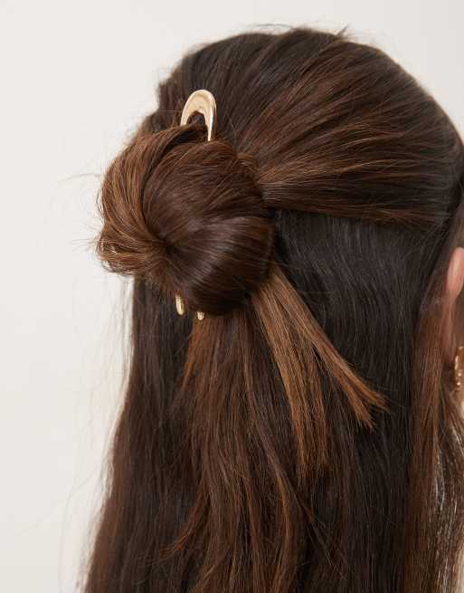 ASOS DESIGN french hair pin in gold tone, 2 of 3