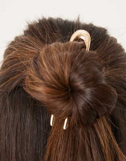 ASOS DESIGN french hair pin in gold tone, 3 of 3
