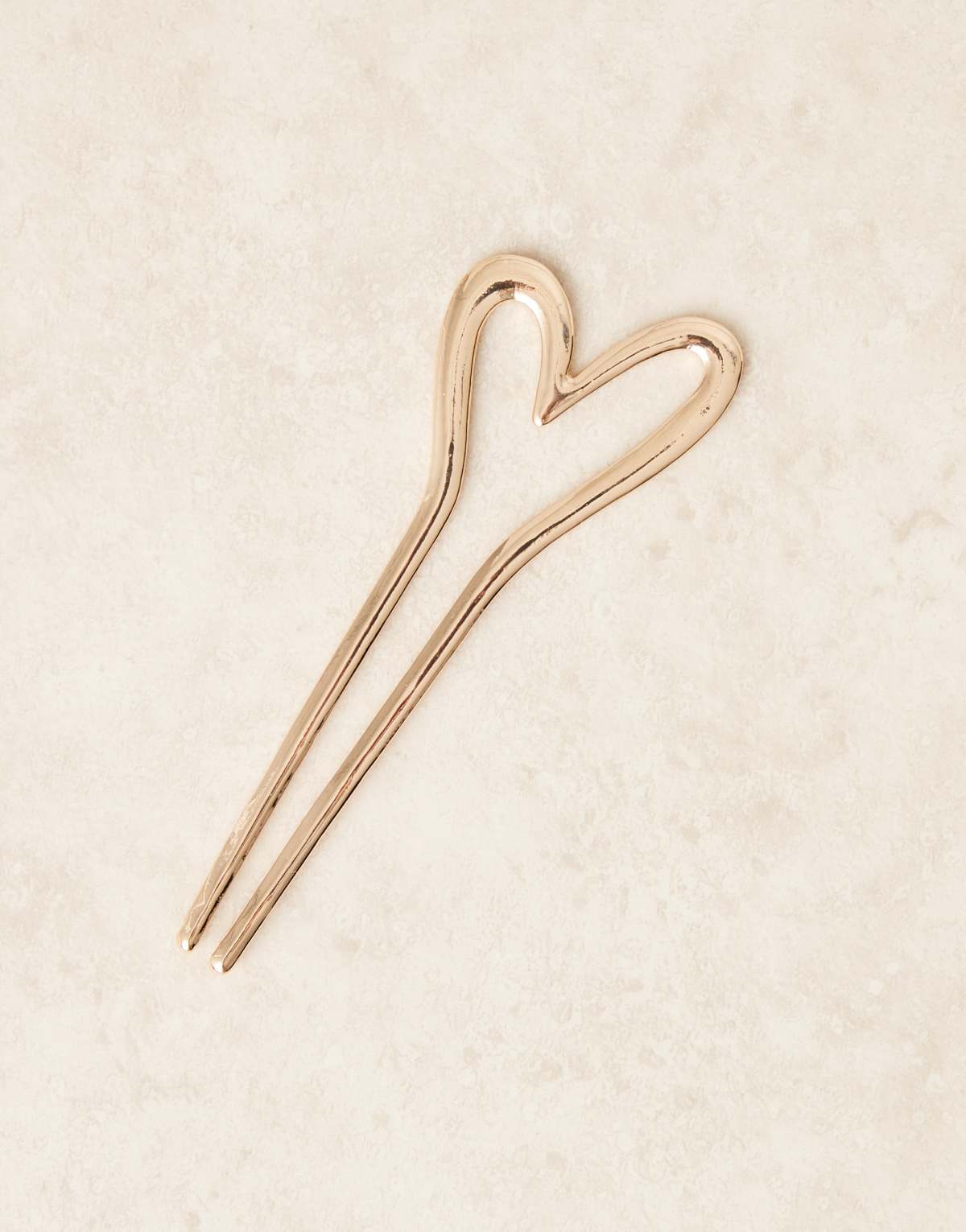 ASOS DESIGN french hair pin with heart detail in gold tone