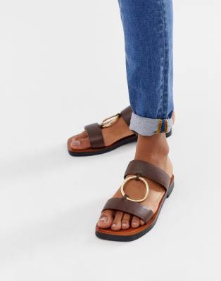 asos leather mules