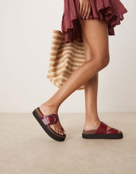 ASOS DESIGN - Fresh - Bordeaux chunky mules med formstøbt indersål - view 1