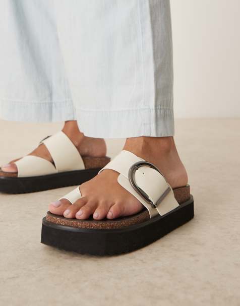 ASOS DESIGN – Fresh – Mules in Wollweiß mit Fußbett und dicker Sohle - view 1