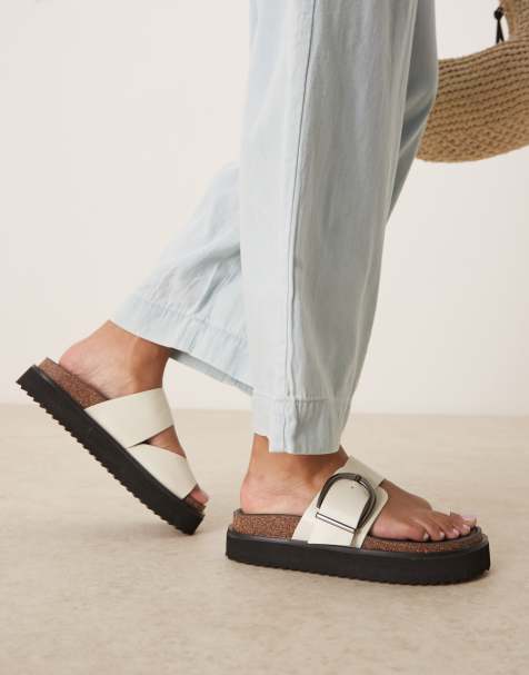 ASOS DESIGN - Fresh - Sabot bianco sporco con plantare e suola spessa - view 1