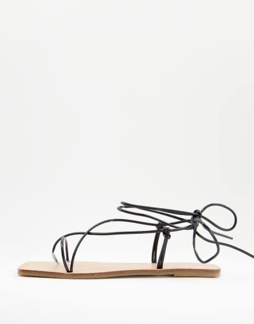 ASOS DESIGN - Fresh - Sorte sandaler med stropper