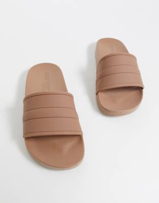 beige slide sandals