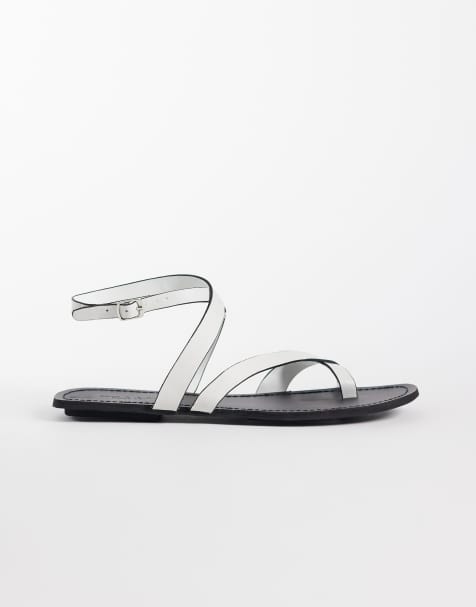 ASOS DESIGN - Friction - Sandales en cuir véritable - Blanc - view 1