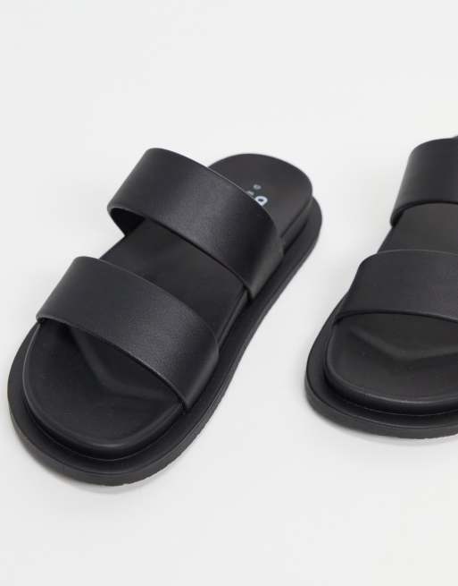 ASOS DESIGN - Friday - Sandali bassi neri a pianta larga, 3 di 4