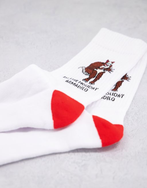 ASOS DESIGN Friends socks with holiday armadillo design, 2 of 4
