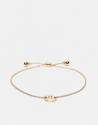 ASOS DESIGN friendship bracelet with Libra star sign in gold tone