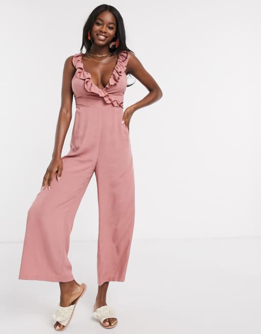 Ruffle culotte hot sale jumpsuit