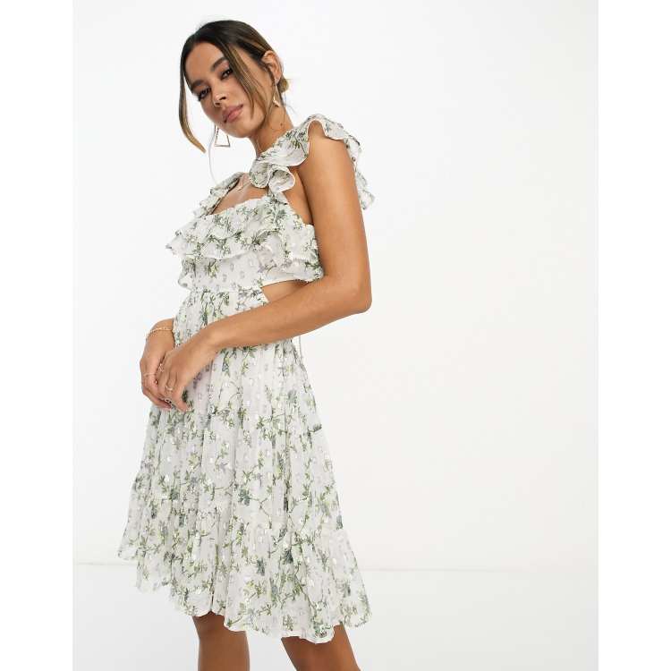 Asos floral skater dress sale