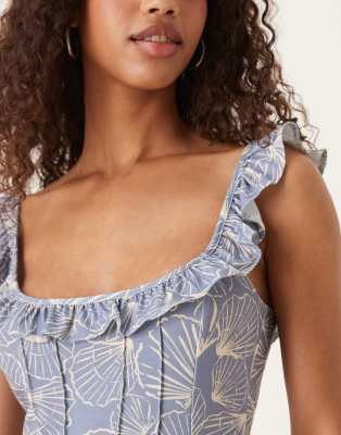 Asos Design Frill Front And Straps Mini Dress