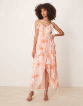 Topshop full neck halter midi dress in bold abstract floral