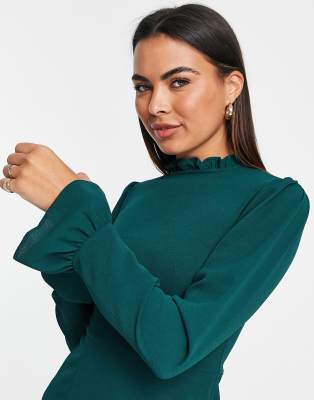 asos bottle green dress