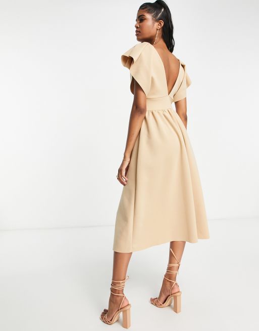 Asos design fallen shoulder prom dress with tie outlet detail