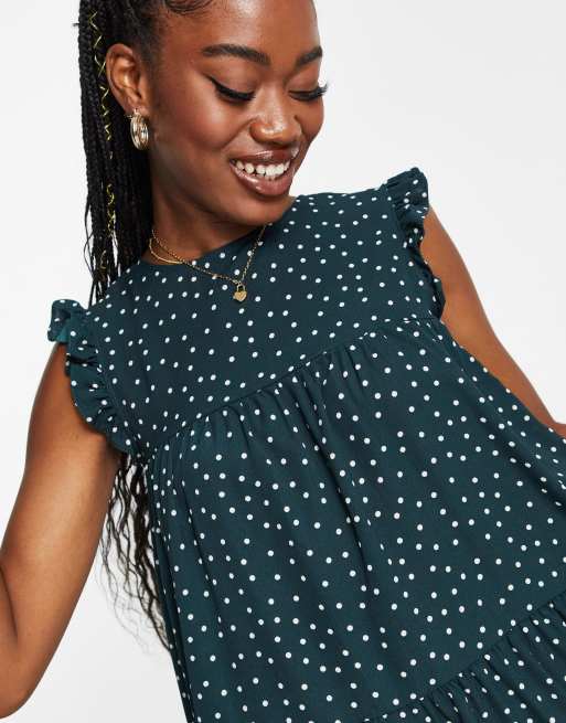 Asos green polka outlet dot dress