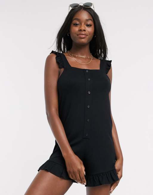 Black store button playsuit