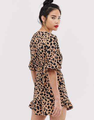 frill sleeve playsuit