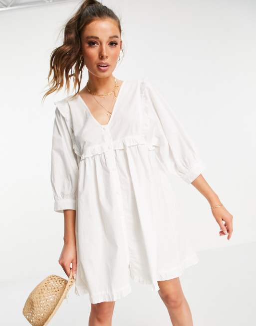 White cotton dress clearance asos