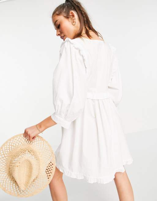 Frill v outlet neck dress