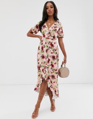 floral wrap dress