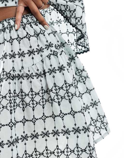 ASOS DESIGN frilly skort in blue eyelet - part of a set, 3 of 5