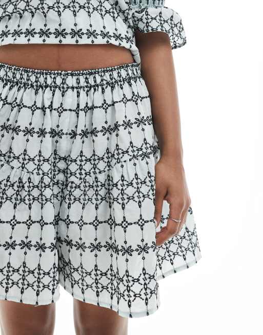 ASOS DESIGN frilly skort in blue eyelet - part of a set, 5 of 5