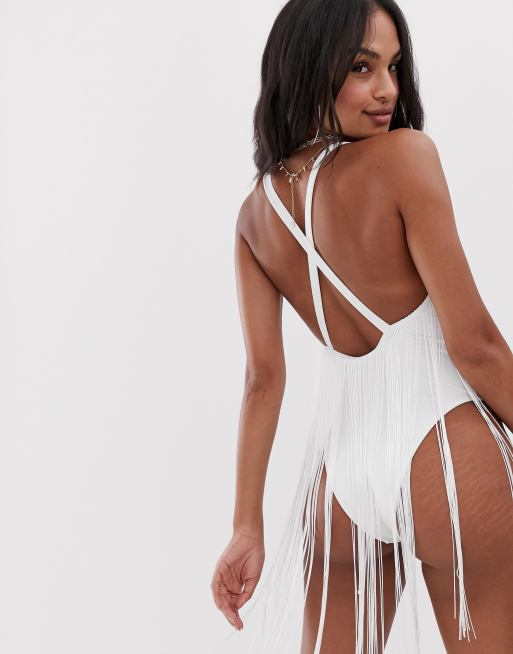 White best sale tassel swimsuit